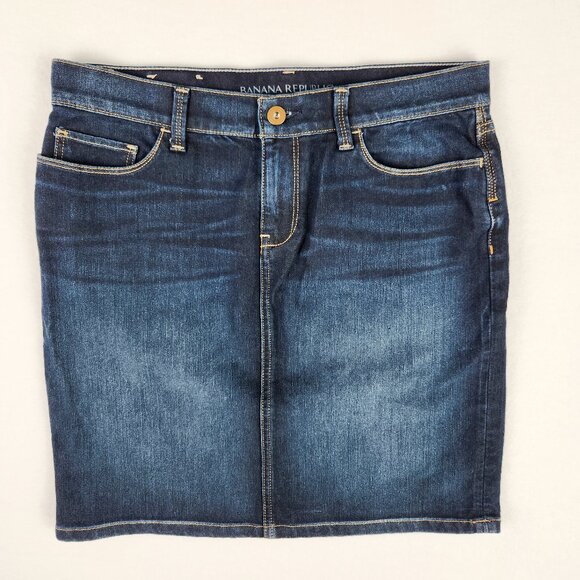 Banana Republic Dresses & Skirts - Banana Republic Womens Denim Midi Pencil Skirt Size 28 Blue Med